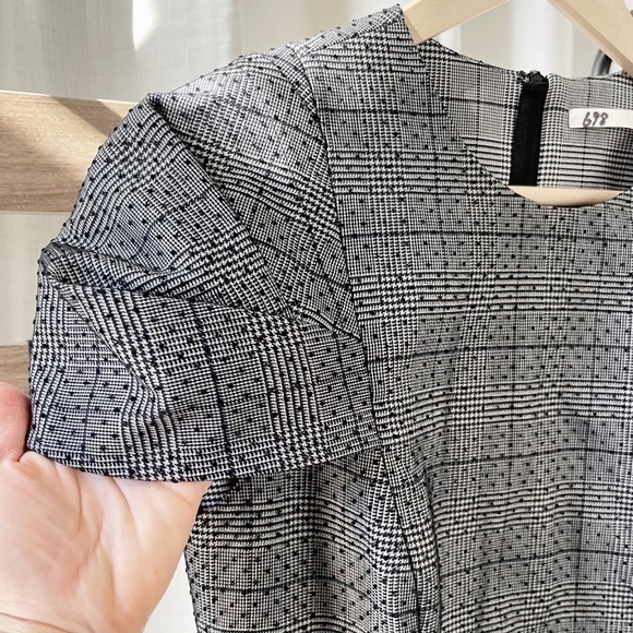 π Jason Wu Collection Runway Cap Sleeve Plaid & Polka Dot Lace Midi Dresse - Picture 8 of 16